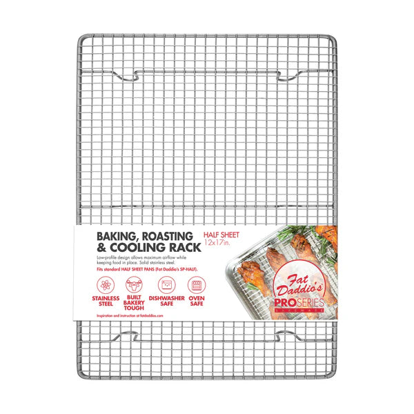FD-CR-HALF STAINLESS STEEL BAKING ROASTING COOLING RACK 12X17