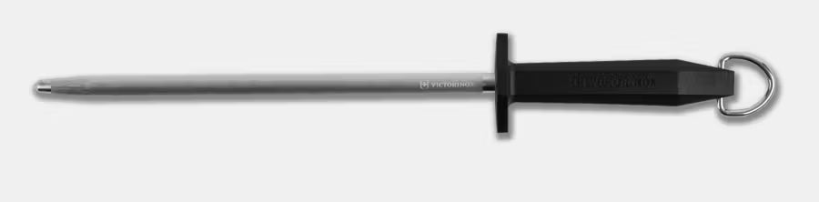 FOR-7.8991.32 Steel, 10" round, regular cut, black plastic handle – with hangtag