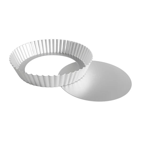 FD-PFT-102 ANODIZED ALUMINUM FLUTED TART PAN REMOVEABLE BOTTOM 10X2