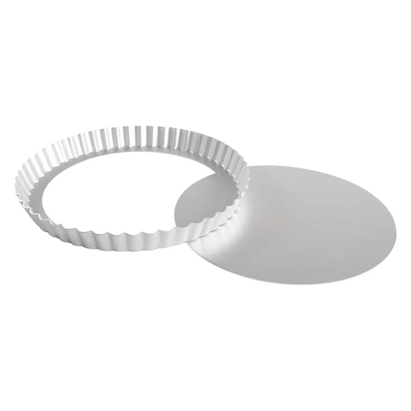 FD-PFT-95 ANODIZED ALUMINUM FLUTED TART PAN REMOVABLE BOTTOM 9.5X1