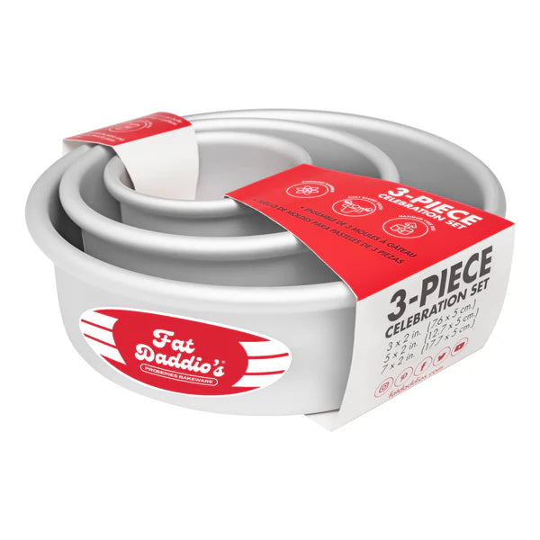 FD-PRD-1BOX ANODIZED ALUM 3PC ROUND PAN SET 3X2 5X2 7X2