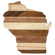 TB-20-7174 WISCONSIN SHAPED STRIPED CUTTING BOARD