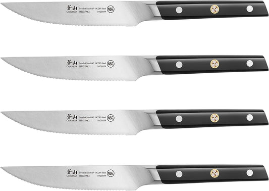 CS-1021066 SWEDISH STEEL 4-PIECE STEAK KNIFE SET SERRATED