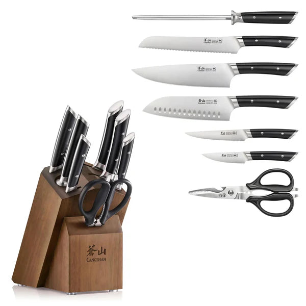 CS-503282 8PC KNIFE BLOCK SET BLACK HELENA