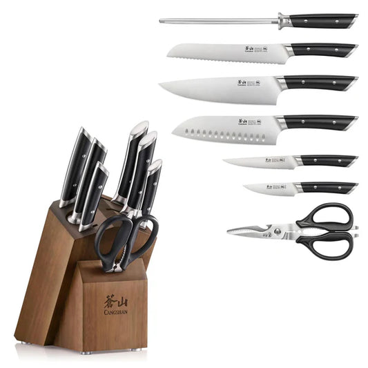 CS-503282 8PC KNIFE BLOCK SET BLACK HELENA