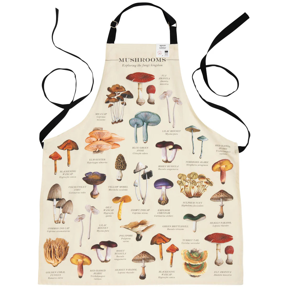 DAN-NAP3623D APRON FINE PRINT MUSHROOMS