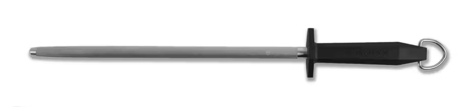 FOR-7.8991.7 Steel, 12" round, combination cut, black plastic handle