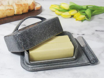 BUT-BPORGRY10 GRAY PORCELAIN BUTTERIE