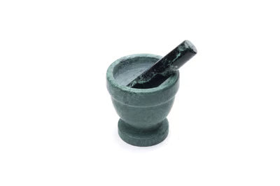 FR-3823 GREEN MARBLE MORTAR AND PESTLE 4IN