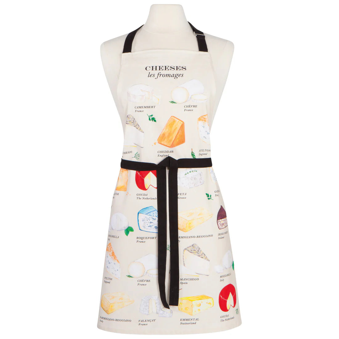 DAN-NAP2339D APRON FINE PRINT LES FROMAGES